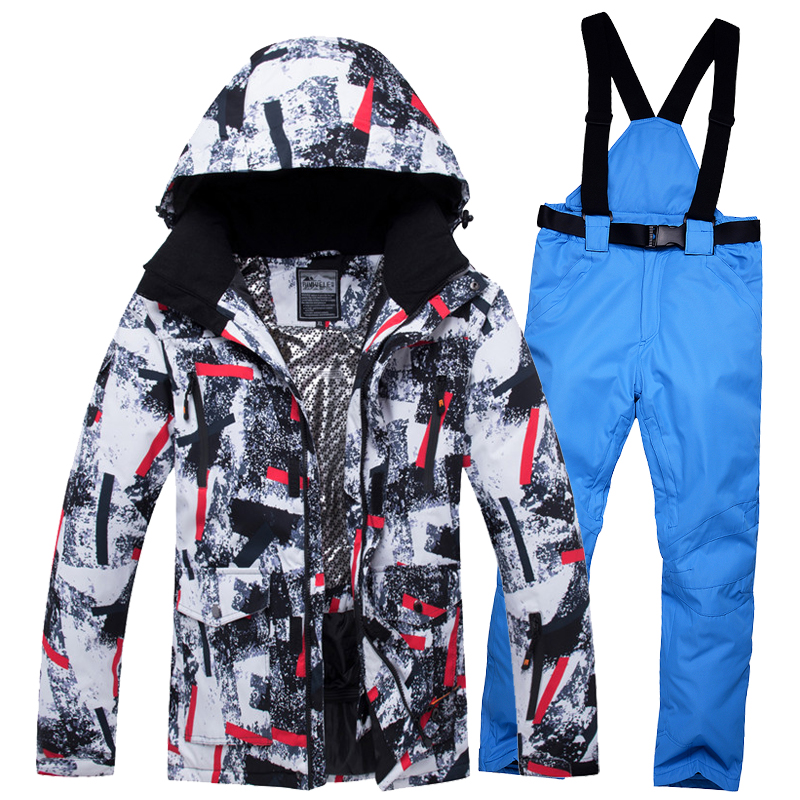 highly breathable custom ski jacket for men winter custom label windbreaker waterproof 10000 mm ski suit