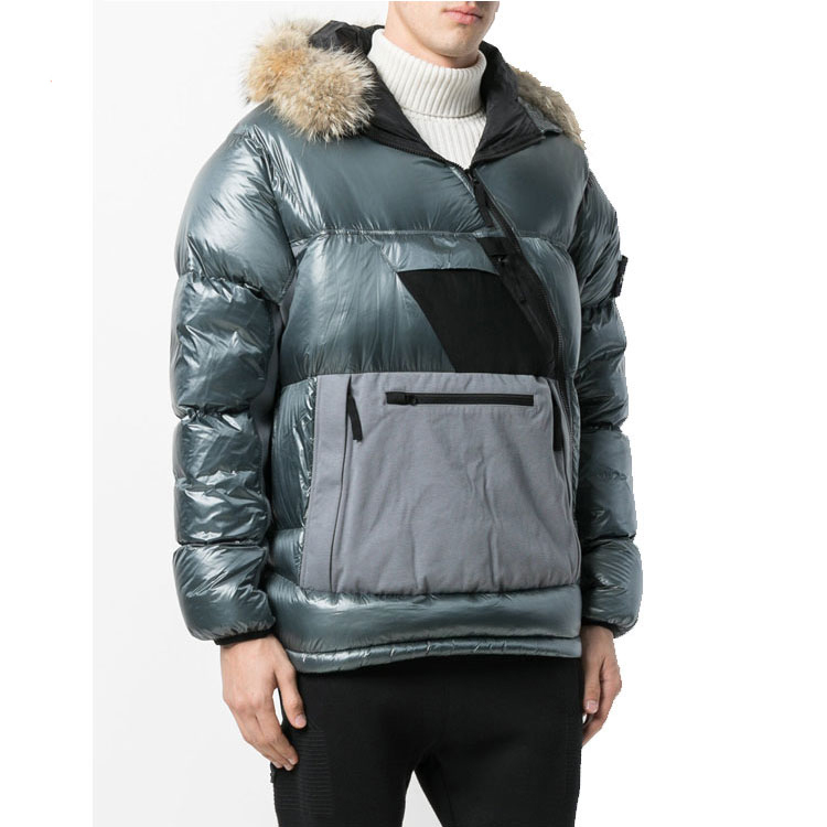 Winter men medium and long section hooded cotton clothing thicken windproof cotton wadded jacket